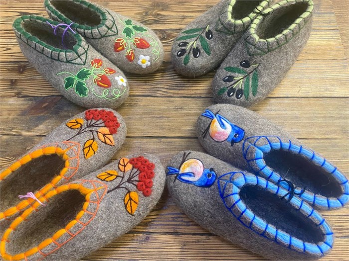 09) Валяные тапочки с рисунком 35-46 П-3144